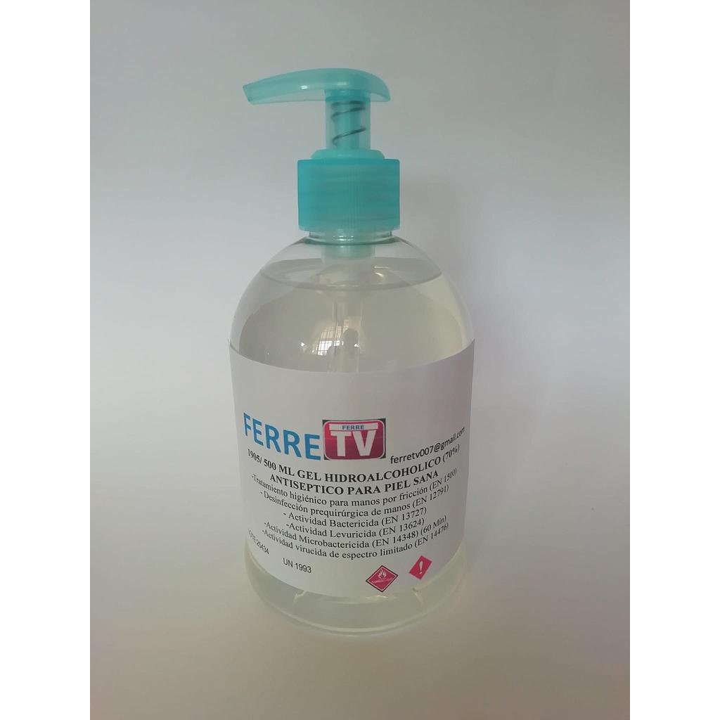 GEL HIDRO-ALCOHOLICO 500 ml 10 Uds  a 4'8 €/ud (Ref: 1905/HIDROALC-500ML)
