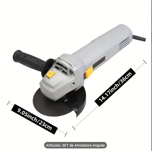 Juego Completo de Herramientas de Amoladora / Radial. Eléctrica 1400 w velocidad variable (Ref: 1994/AMOL1400WKIT-1)