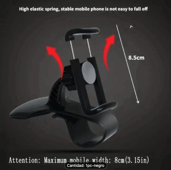 Soporte de teléfono para coche rotativo, montaje de tablero multifuncional ABS, soporte giratorio de 360° (Ref: 1994/SOPORTTF1) - Imagen 7