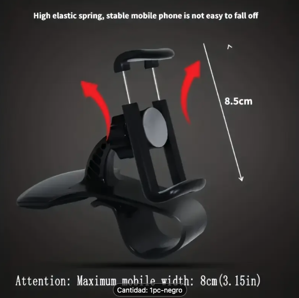 Soporte de teléfono para coche rotativo, montaje de tablero multifuncional ABS, soporte giratorio de 360° (Ref: 1994/SOPORTTF1) - Imagen 7