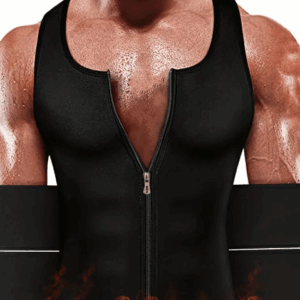 Chaleco deportivo de doble cinturón fabricado en neopreno para aumentar la sudoración corporal masculina