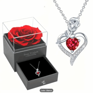 Colgante de corazón con zircón sintético, joyería de aleación. Viene en caja para regalo. (Ref:1994/COLGANTECORAZON)