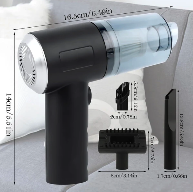 Aspiradora de Mano Inalámbrica - Mini Aspiradora para Autos, Coche, Oficina y Hogar con Carga USB  ( Ref: 5057/100004 ) - Imagen 5