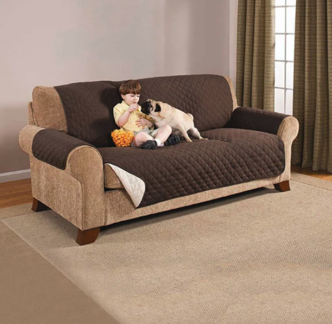 Protector de Sofá Reversible, 3 Plazas, Chocolate-Beige, 280 cm ( Ref: 5057/100053 ) - Imagen 2