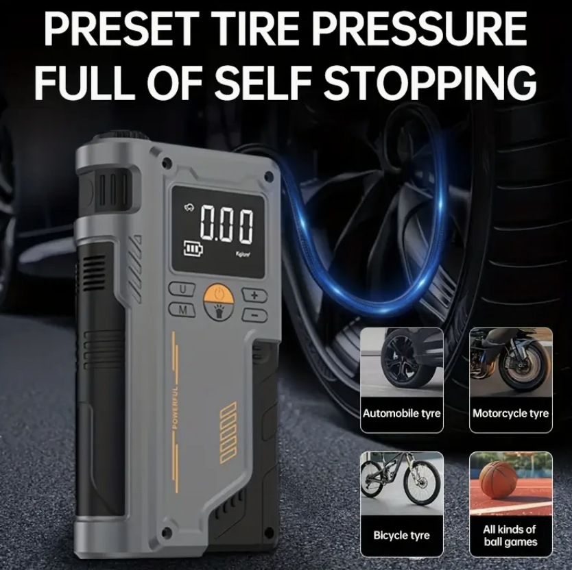 Arrancador de Batería Inalámbrico Portátil para Coche con Compresor de Aire - Imagen 5