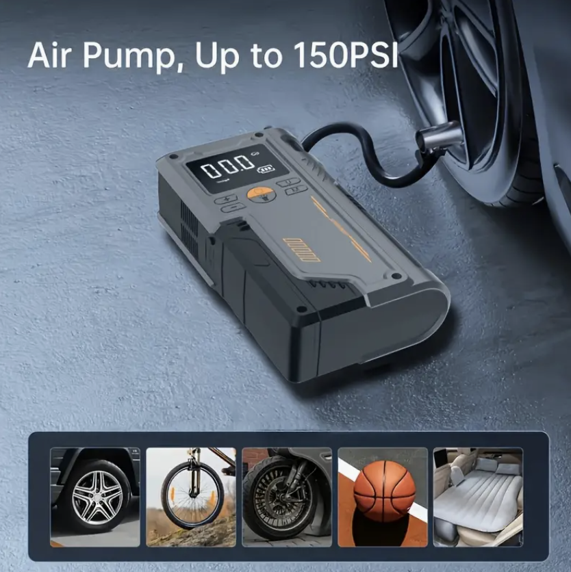 Arrancador de Batería Inalámbrico Portátil para Coche con Compresor de Aire - Imagen 3