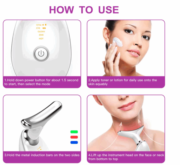 Masajeador de cuello con luz con y sin crema - Imagen 4