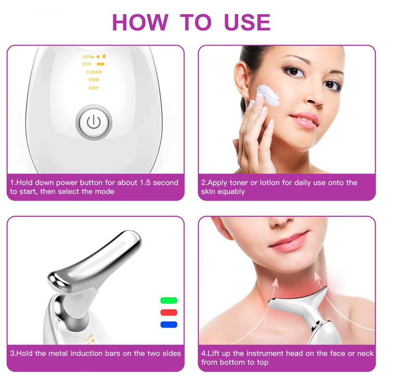 Masajeador de cuello con luz con y sin crema - Imagen 4
