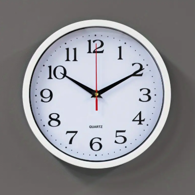Reloj de pared silencioso con marco redondo de vidrio y plástico - Imagen 3