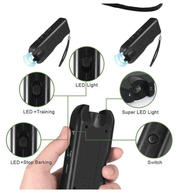 Disuasor ultrasónico de mano antiladridos y ataques de perros 3 en 1 dispositivo  (Ref: 1856/ULTRASONIC) - Imagen 4