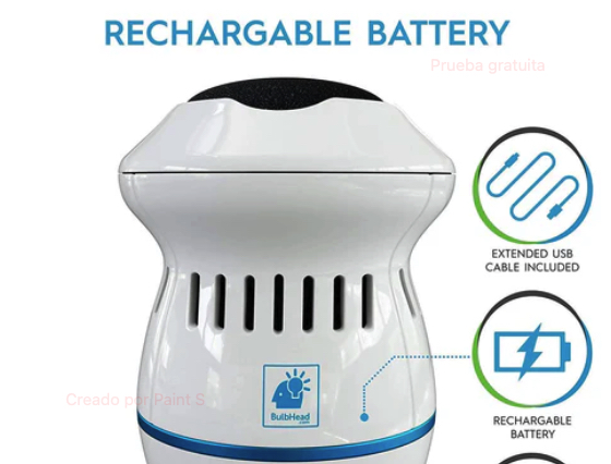 Lima Eléctrica Recargable para Pies con Aspiradora, Removedor de Callos (Ref: 5057/100036) - Imagen 4