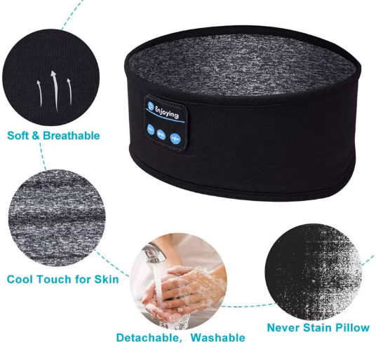 Banda para dormir o hacer deportes con auriculares inalámbricos con Bluetooth (Ref: 1994/ANTIFAZRELAJANTE ) - Imagen 4