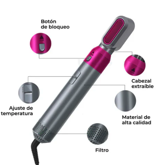Revolution Hair 5 en 1 Cepillo y Secador (Ref: 5057/100058) - Imagen 3