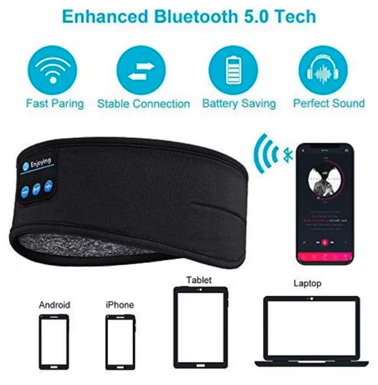 Banda para dormir o hacer deportes con auriculares inalámbricos con Bluetooth (Ref: 1994/ANTIFAZRELAJANTE ) - Imagen 2