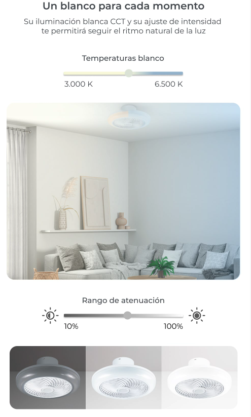 VENTILADOR TECHO Diam 46 cm LUZ y BLUETOOTH (Ref: REFERENCIA:5059/BXVENT01) - Imagen 4