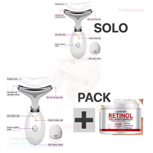 Masajeador de cuello con luz con y sin crema