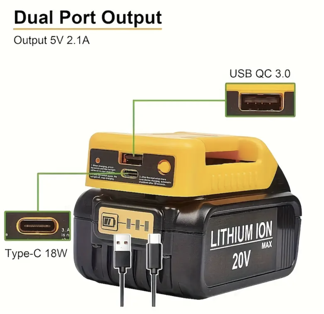 ADAPTADOR BATERIA USB PARA DEWALT (Ref: 1994/USBAT1 )