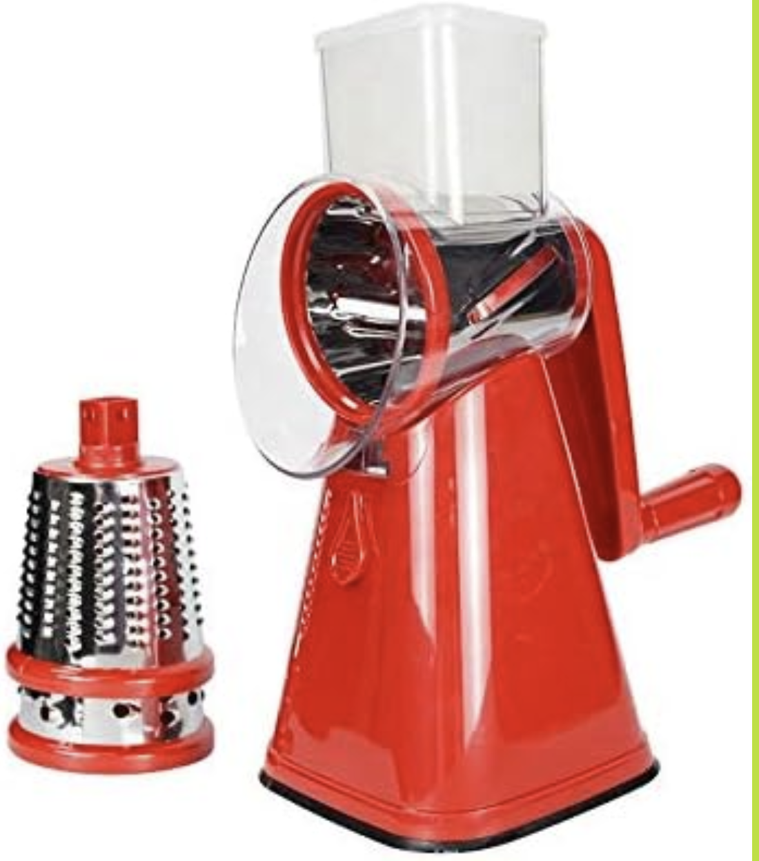 Rallador de Queso Rotativo con 3 Cuchillas de Acero Inoxidable - Cortador Redondo Multifuncional para Verduras y Frutos (Ref: 5057/100054) - Imagen 2