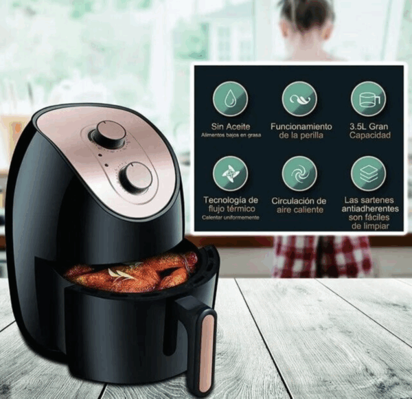 Freidora de Aire 4L - Cocina Saludable con Hasta 99% Menos Grasa (Ref: 5057/100026)
