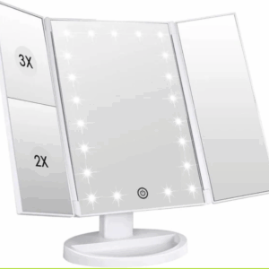 Espejo de Tocador de Maquillaje con Iluminación LED - Pantalla Táctil 3 Aumentos y Rotación Ajustable (Ref: 5057/100020)