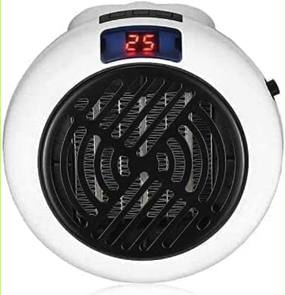 Mini Estufa Calentador Eléctrico 1350W - Enchufe Calefactor con Mando a Distancia y Pantalla LED (Ref: 5057/100047)