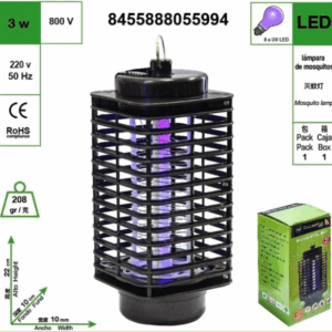 Lámpara Repelente de Mosquitos - Matamosquitos Eléctrico Recargable con Luz UV Portátil para Interiores y Exteriores 1U (Ref: 5057/100032)