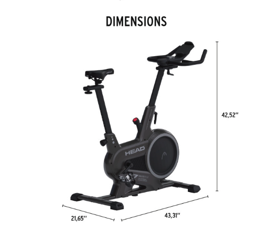 Bicicleta estática indoor HEAD, Pantalla LED, Compatible Kinomap, Zwift, 32 niveles, Negro (Ref: 5059/HDFT02) - Imagen 2
