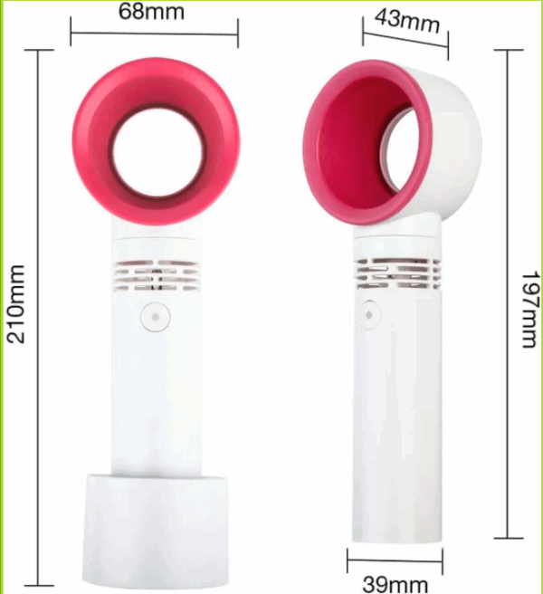 Ventilador Portátil sin Aspas - Mini Enfriador de Mano Recargable USB con 3 Velocidades (Ref: 5057/100063) - Imagen 3