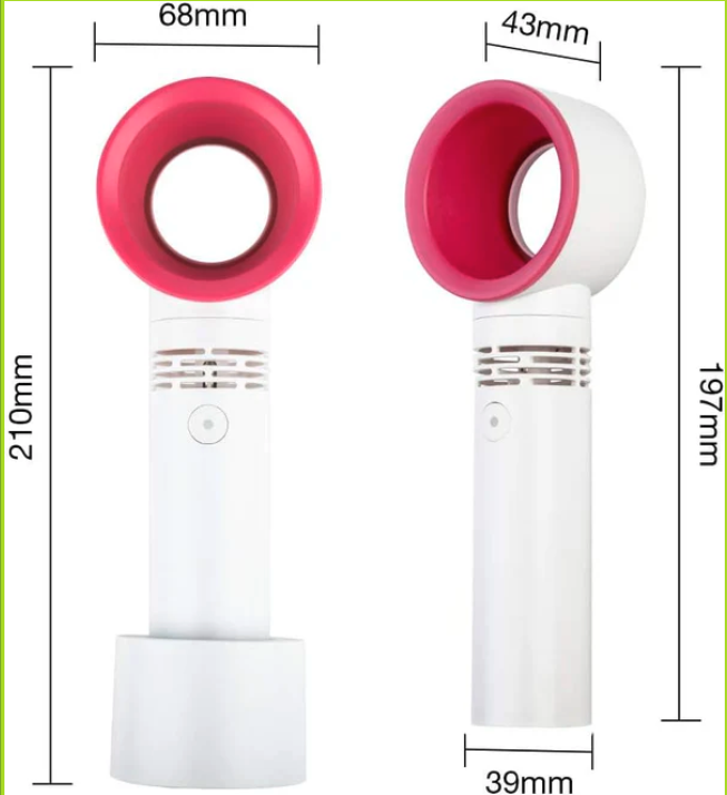 Ventilador Portátil sin Aspas - Mini Enfriador de Mano Recargable USB con 3 Velocidades (Ref: 5057/100063) - Imagen 3