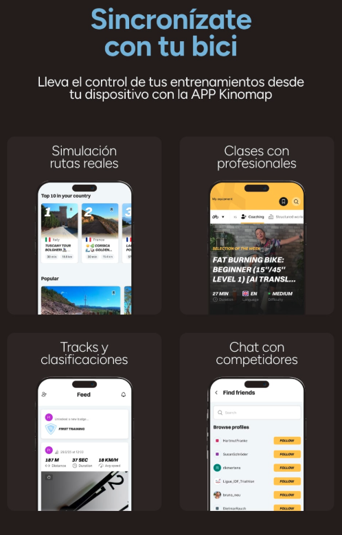 Bicicleta estática indoor, soporte para tablet y smartphone (no incluids), ajustable, compatible con apps Kinomap y Zwift, Negro (Ref: 5059/BFTKB01) - Imagen 15