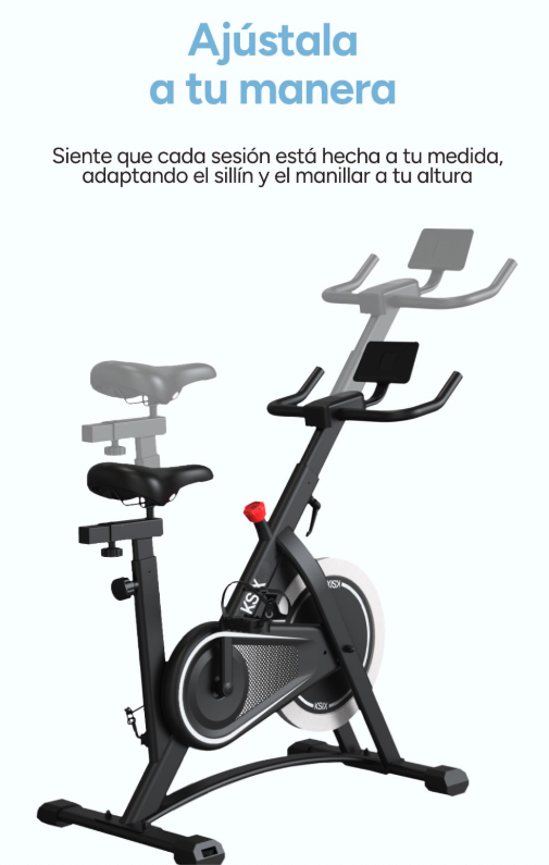 Bicicleta estática indoor, soporte para tablet y smartphone (no incluids), ajustable, compatible con apps Kinomap y Zwift, Negro (Ref: 5059/BFTKB01) - Imagen 16