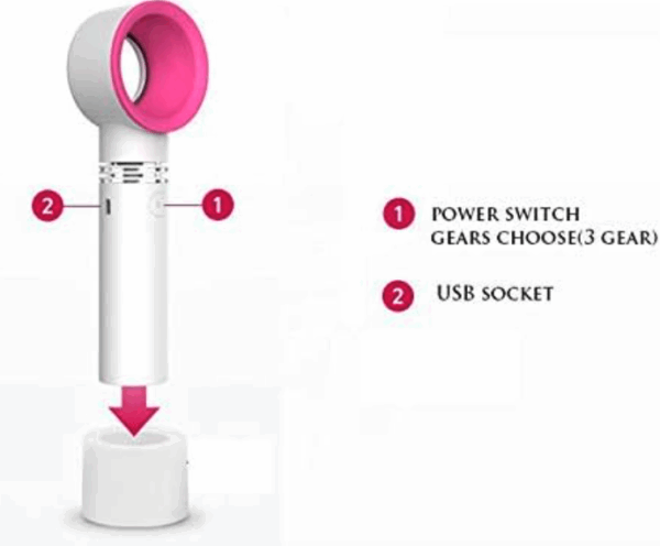 Ventilador Portátil sin Aspas - Mini Enfriador de Mano Recargable USB con 3 Velocidades (Ref: 5057/100063) - Imagen 11