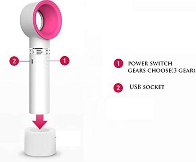 Ventilador Portátil sin Aspas - Mini Enfriador de Mano Recargable USB con 3 Velocidades (Ref: 5057/100063) - Imagen 11