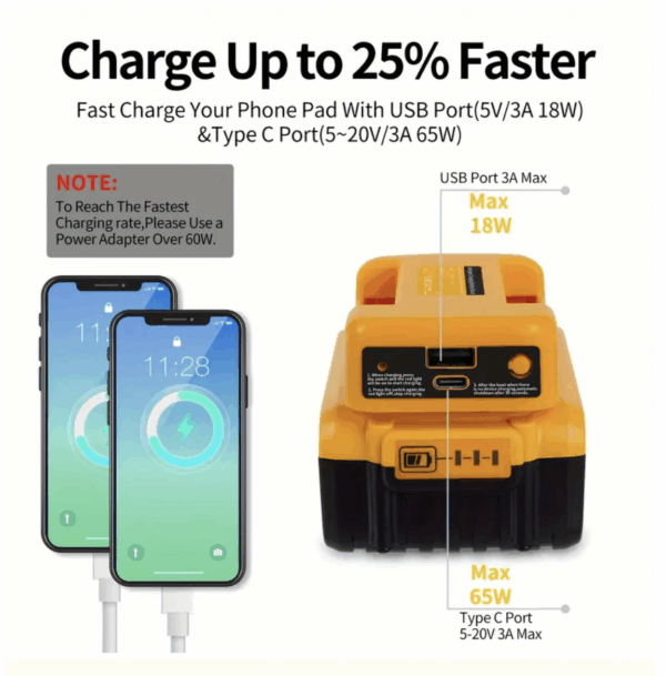 ADAPTADOR BATERIA USB PARA DEWALT (Ref: 1994/USBAT1 ) - Imagen 7