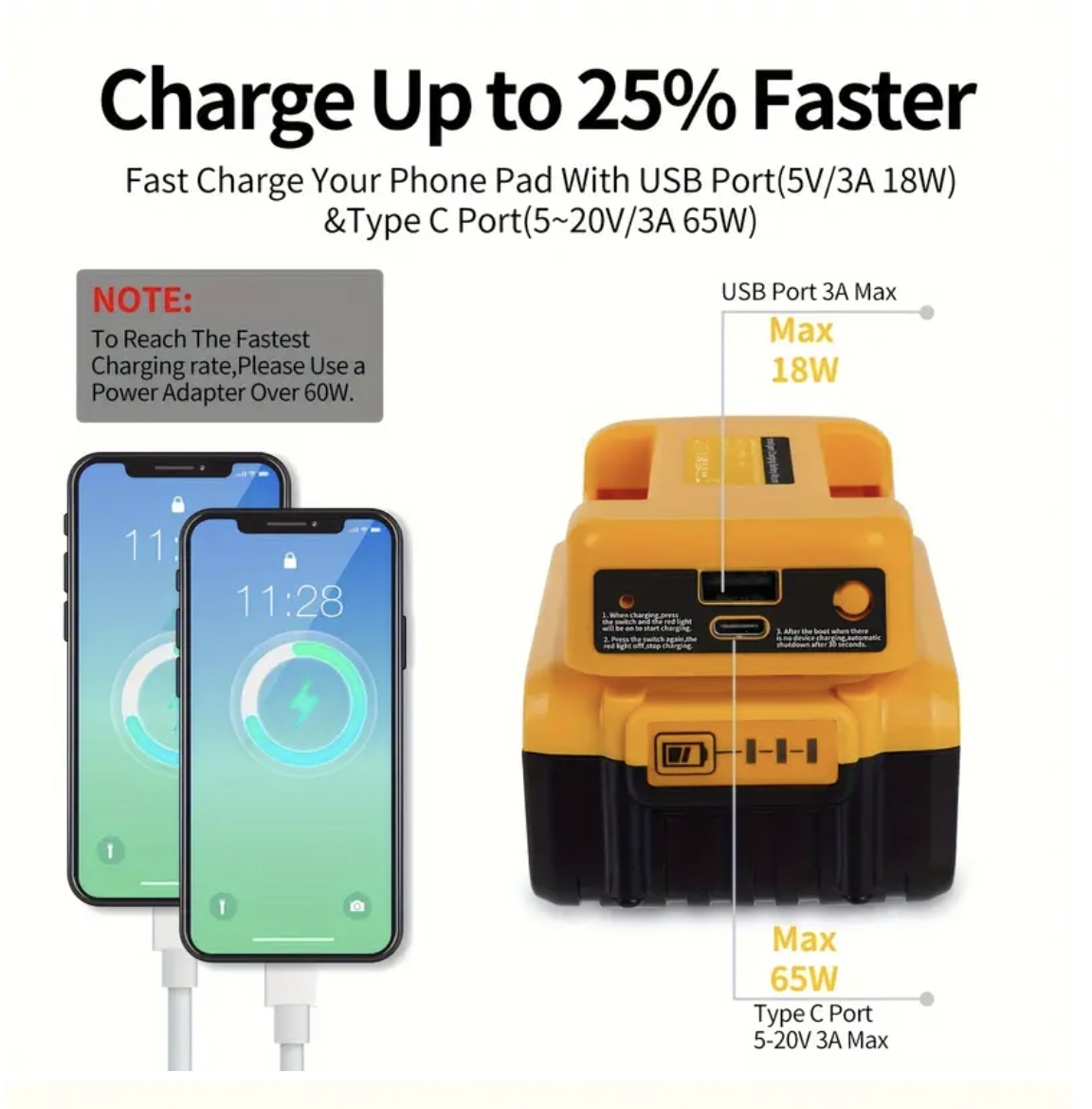 ADAPTADOR BATERIA USB PARA DEWALT (Ref: 1994/USBAT1 ) - Imagen 7