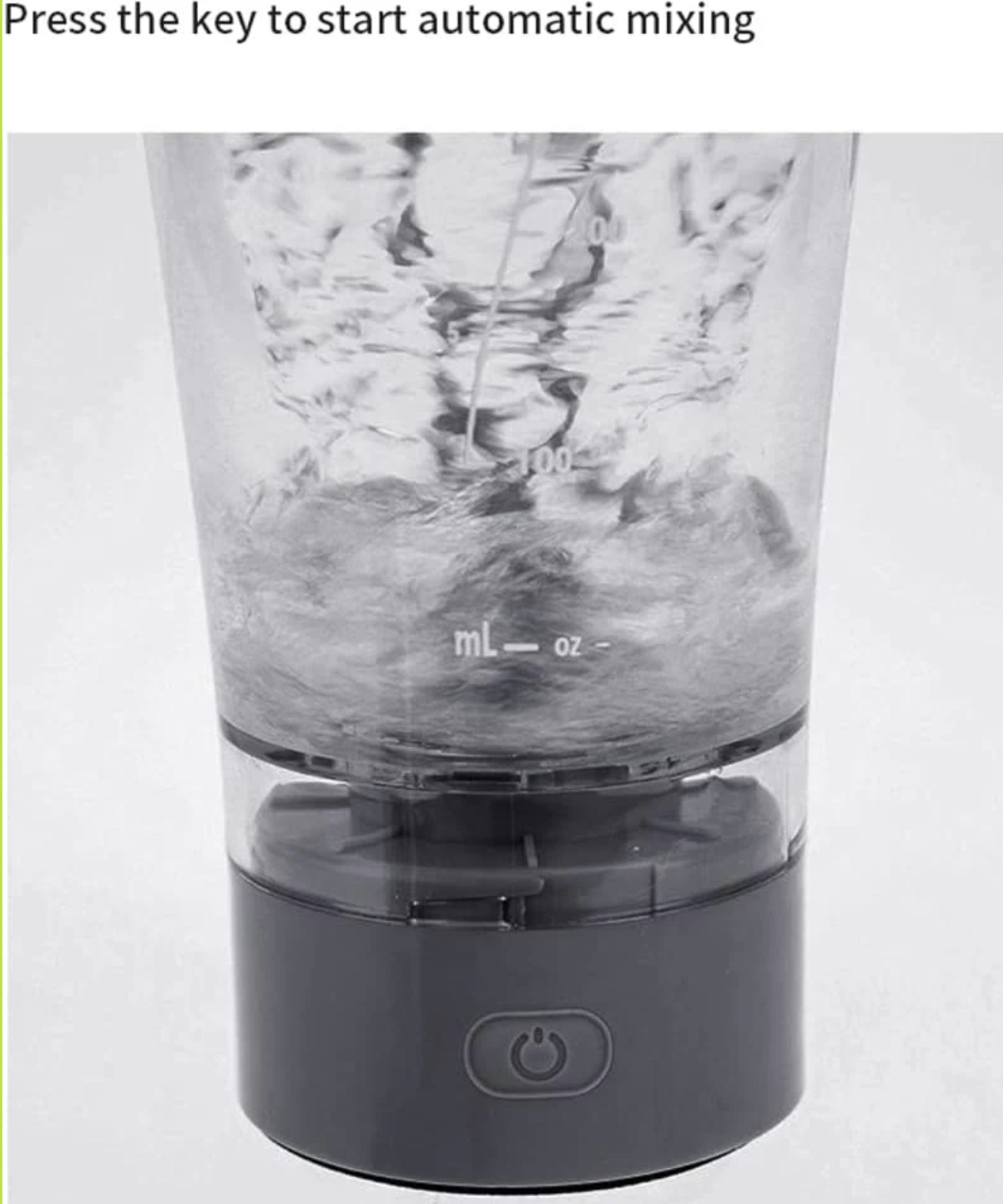 Coctelera Eléctrica Recargable 450ml – Batidora Portátil para Proteínas y Batidos Fitness (Ref: 5057/100118) - Imagen 3
