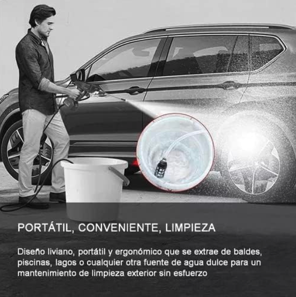 Pistola de Lavado de Alta Presión Inalámbrica - Hidrolavadora Portátil para Coches, Pisos y Jardines Ref: 5057/100051) - Imagen 3