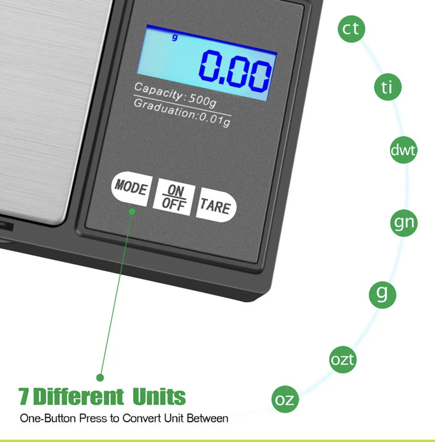 Báscula Digital de Precisión 500g x 0.01g – Compacta, Portátil y Multifunción (Ref: 5057/100100) - Imagen 4