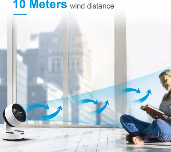 Ventilador Turbo Silencioso de Mesa con Circulación de Aire 3D - Temporizador, Mando a Distancia y Oscilación (Ref: 5057/100080) - Imagen 4