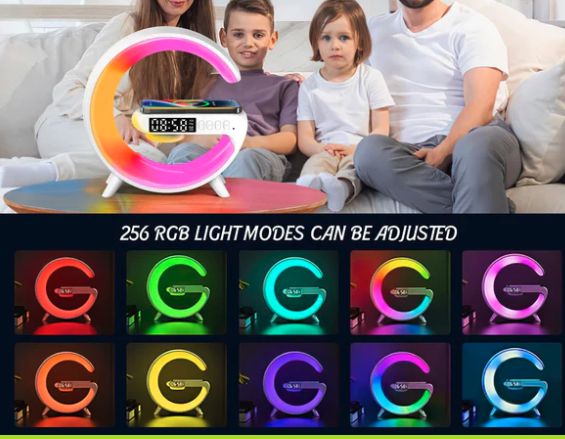 Lámpara de Escritorio LED Inteligente - Luz Ambiental con Carga Inalámbrica, Despertador y Altavoz Bluetooth (Ref: 5057/100030) - Imagen 4