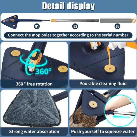 Fregona de Limpieza Triangular 360° – La Solución Definitiva para Todo Tipo de Superficies (Ref: 5057/100093) - Imagen 4