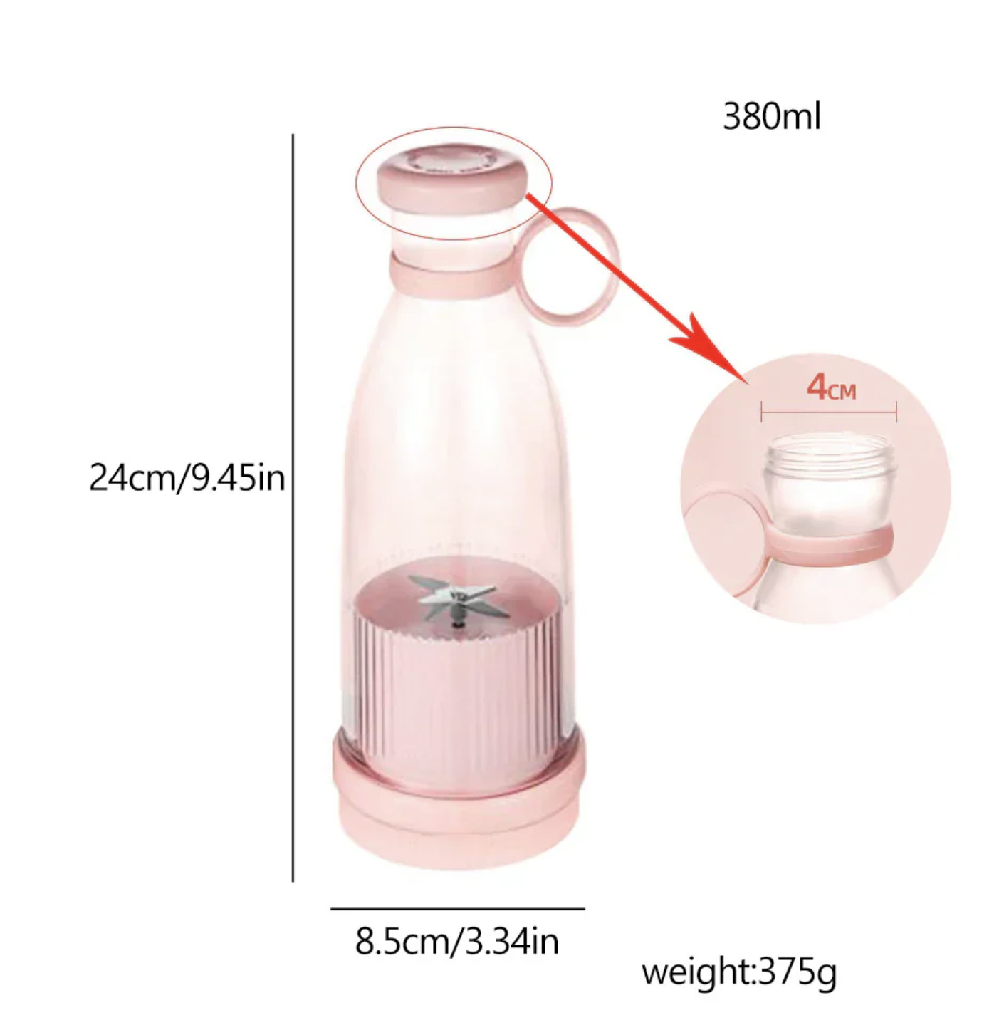 Licuadora Portátil USB Tu Compañera de Viaje para Batidos y Zumos Frescos (Ref: 5057/100034) - Imagen 5