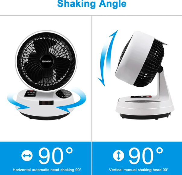 Ventilador Turbo Silencioso de Mesa con Circulación de Aire 3D - Temporizador, Mando a Distancia y Oscilación (Ref: 5057/100080) - Imagen 5