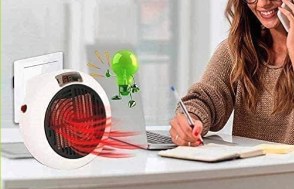 Mini Estufa Calentador Eléctrico 1350W - Enchufe Calefactor con Mando a Distancia y Pantalla LED (Ref: 5057/100047) - Imagen 5