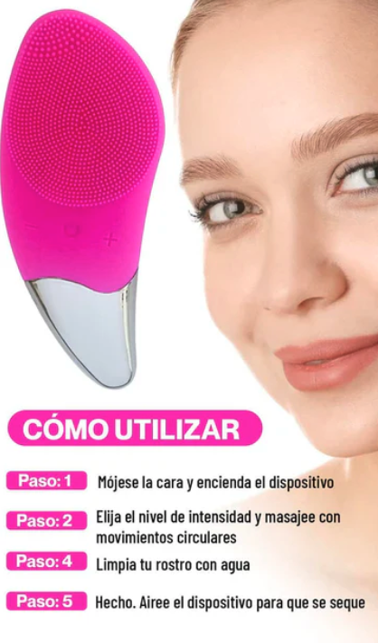 Cepillo Limpiador Facial Eléctrico - Masajeador Exfoliante de Silicona Recargable para Belleza y Cuidado de la Piel (Ref: 5057/100014) - Imagen 5