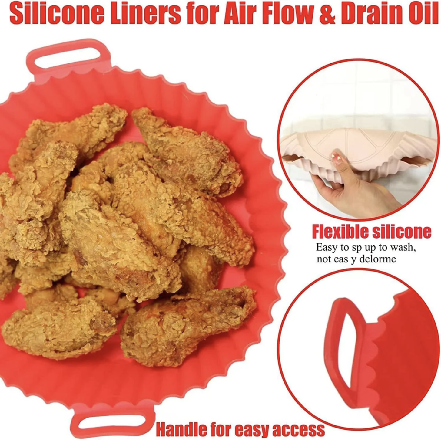 Molde de Silicona para Freidora de Aire - Reutilizable y Antiadherente, Pack de 2 Unidades (Ref: 5057/100070) - Imagen 6