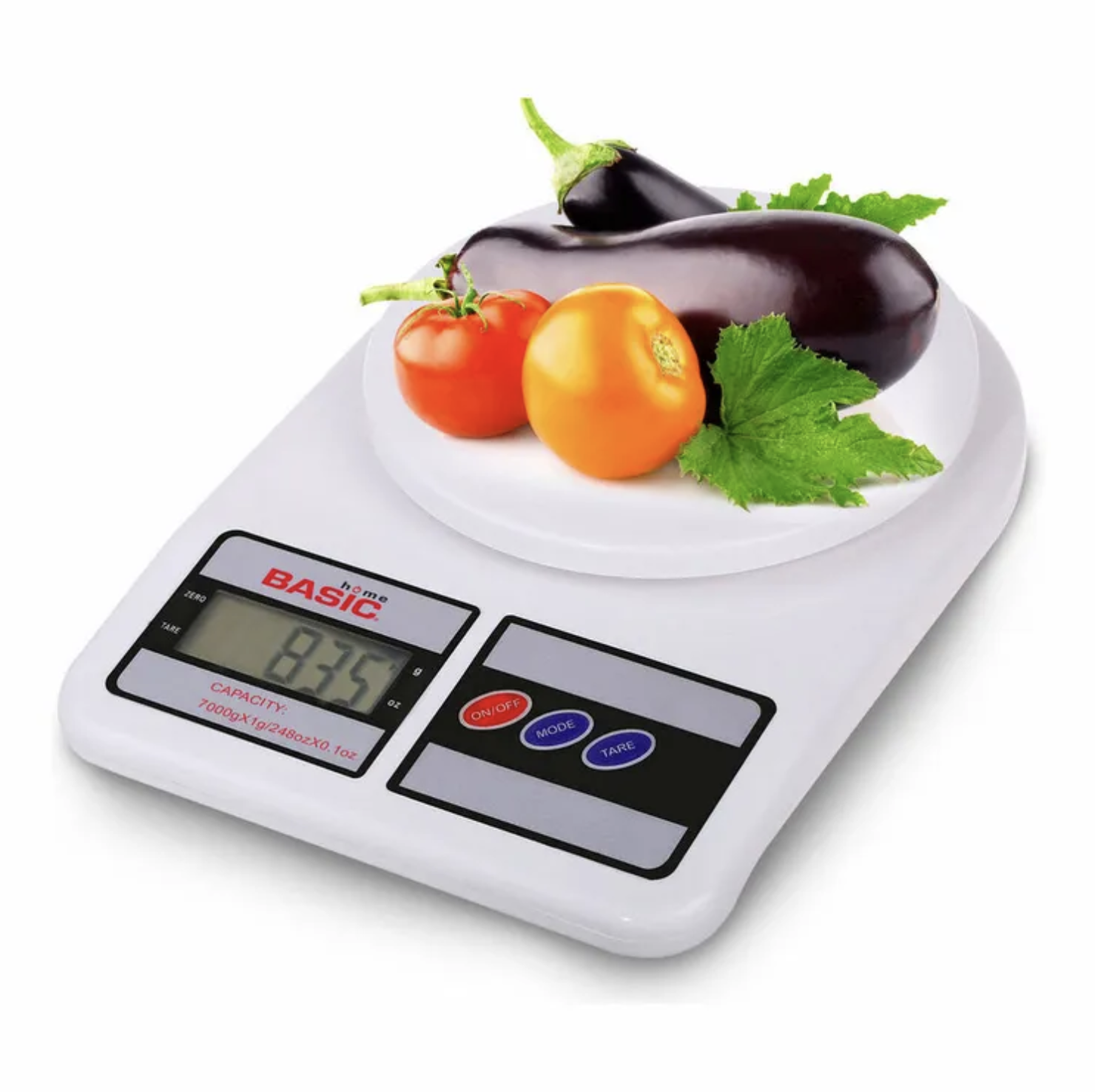 Báscula de Cocina Digital LCD Basic Home - 7 kg, Color Blanco (Ref: 5057/100008)