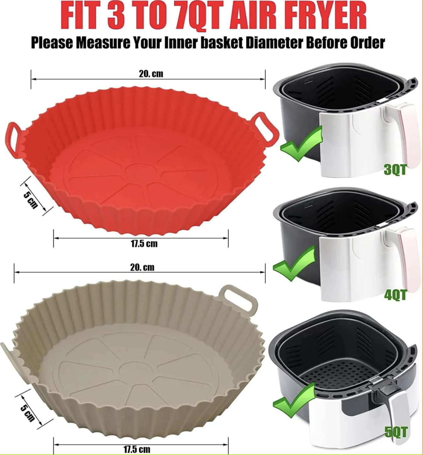 Molde de Silicona para Freidora de Aire - Reutilizable y Antiadherente, Pack de 2 Unidades (Ref: 5057/100070) - Imagen 7