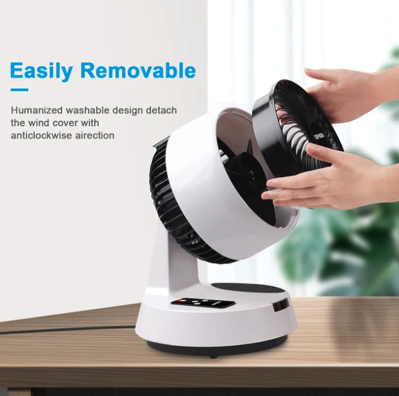 Ventilador Turbo Silencioso de Mesa con Circulación de Aire 3D - Temporizador, Mando a Distancia y Oscilación (Ref: 5057/100080) - Imagen 7