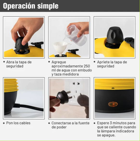 Vaporeta de Limpieza de Mano Portátil Multiusos - Con 9 Accesorios para Todo Tipo de Superficies (Ref: 5057/100077) - Imagen 7